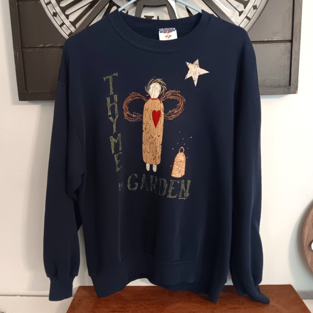 1997 'Thyme to Garden' primitive sweatshirt